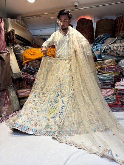 Fabulous golden peacock Lehenga