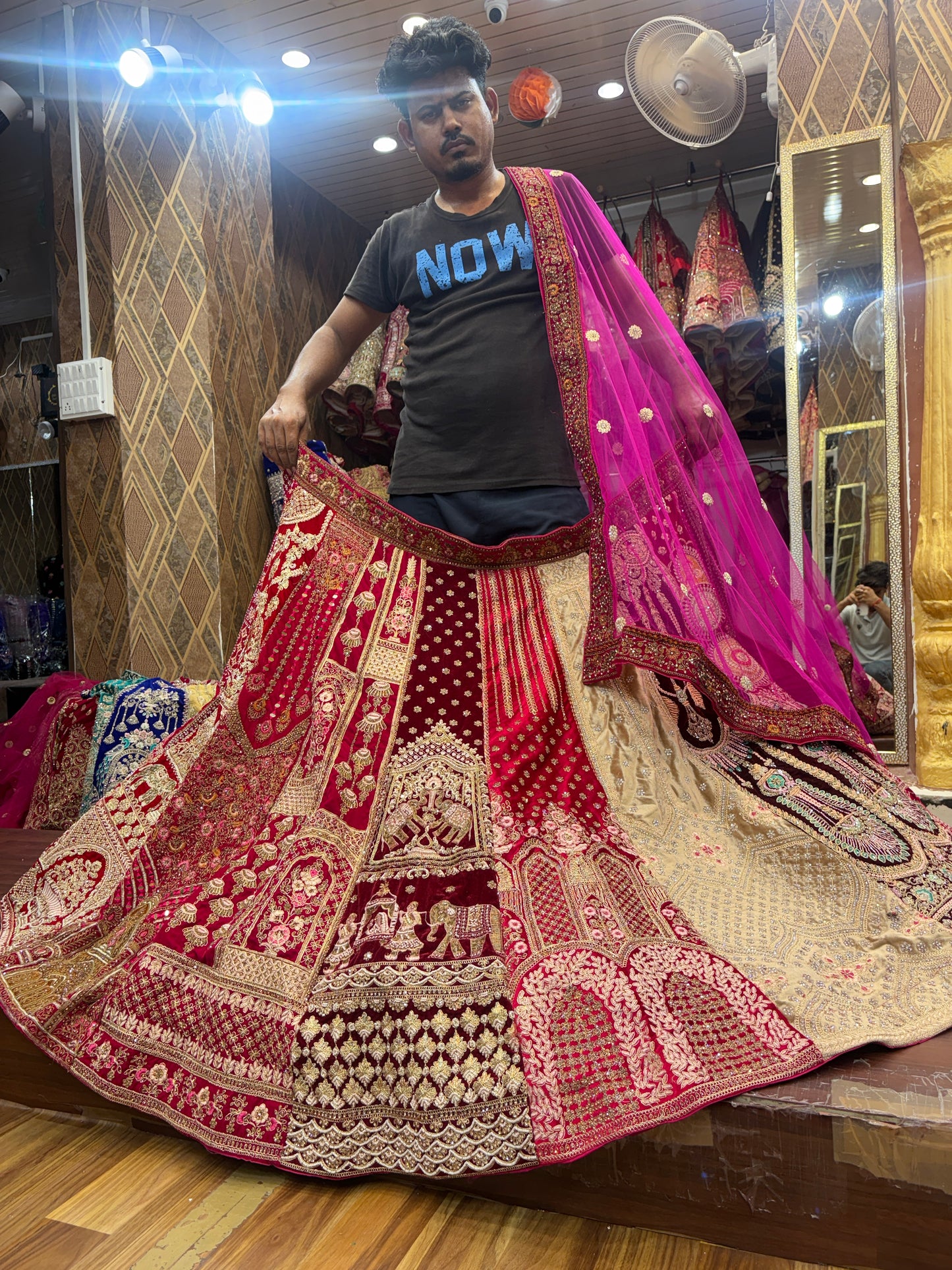 Attractive multicolour multikali Doli barat bridal Lehenga