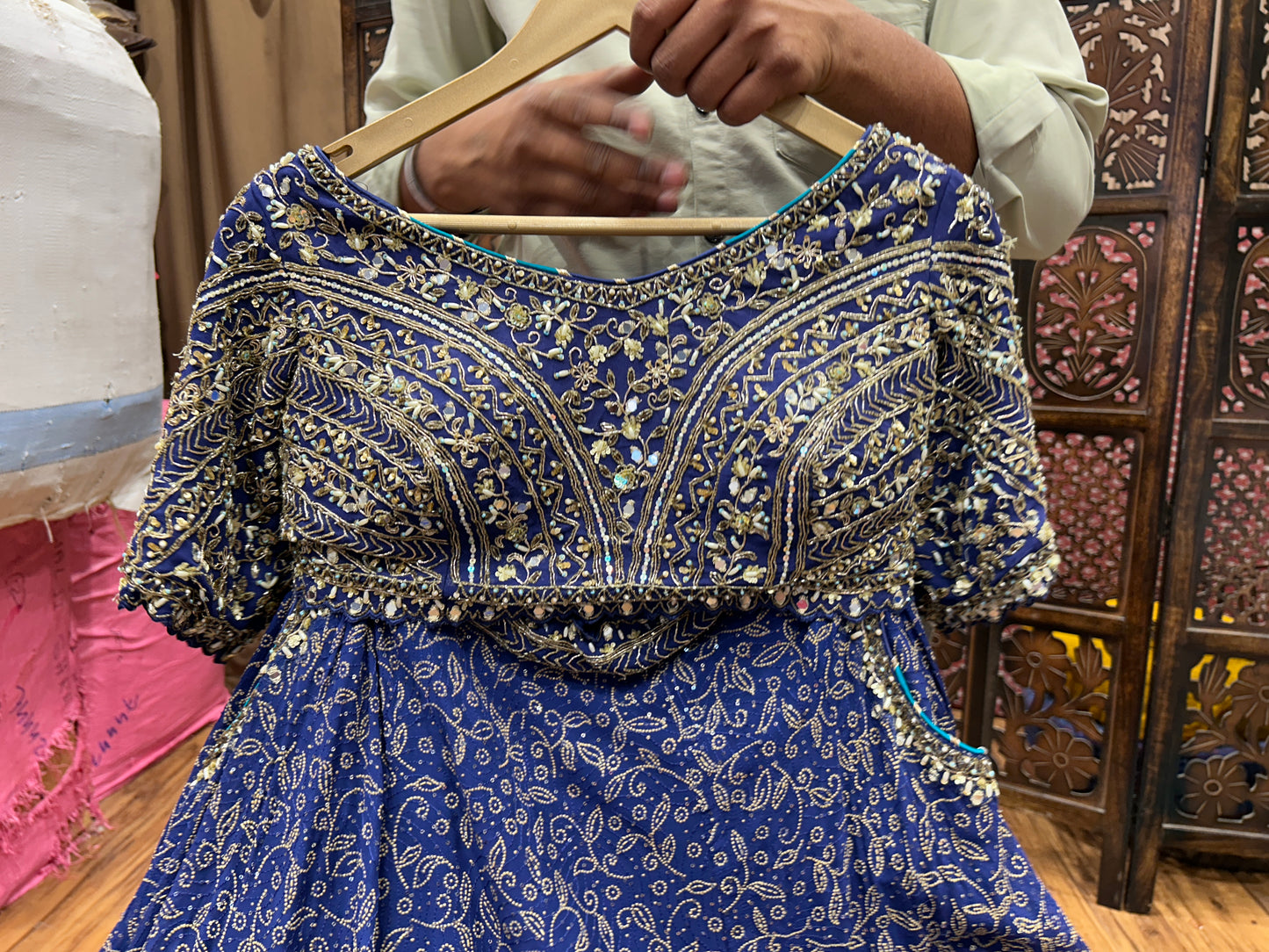 Fabulous navy blue crop top Lehenga