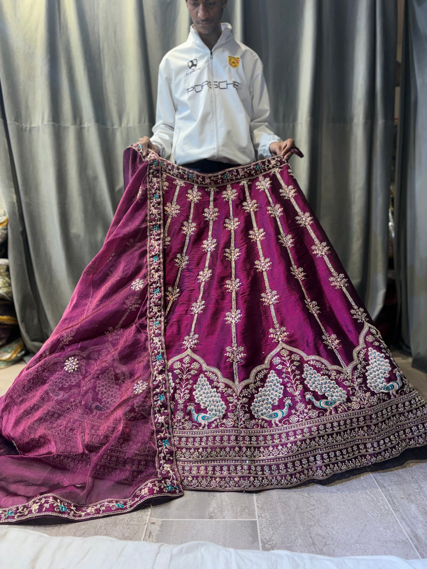 Good looking Peacock Purple Lehenga