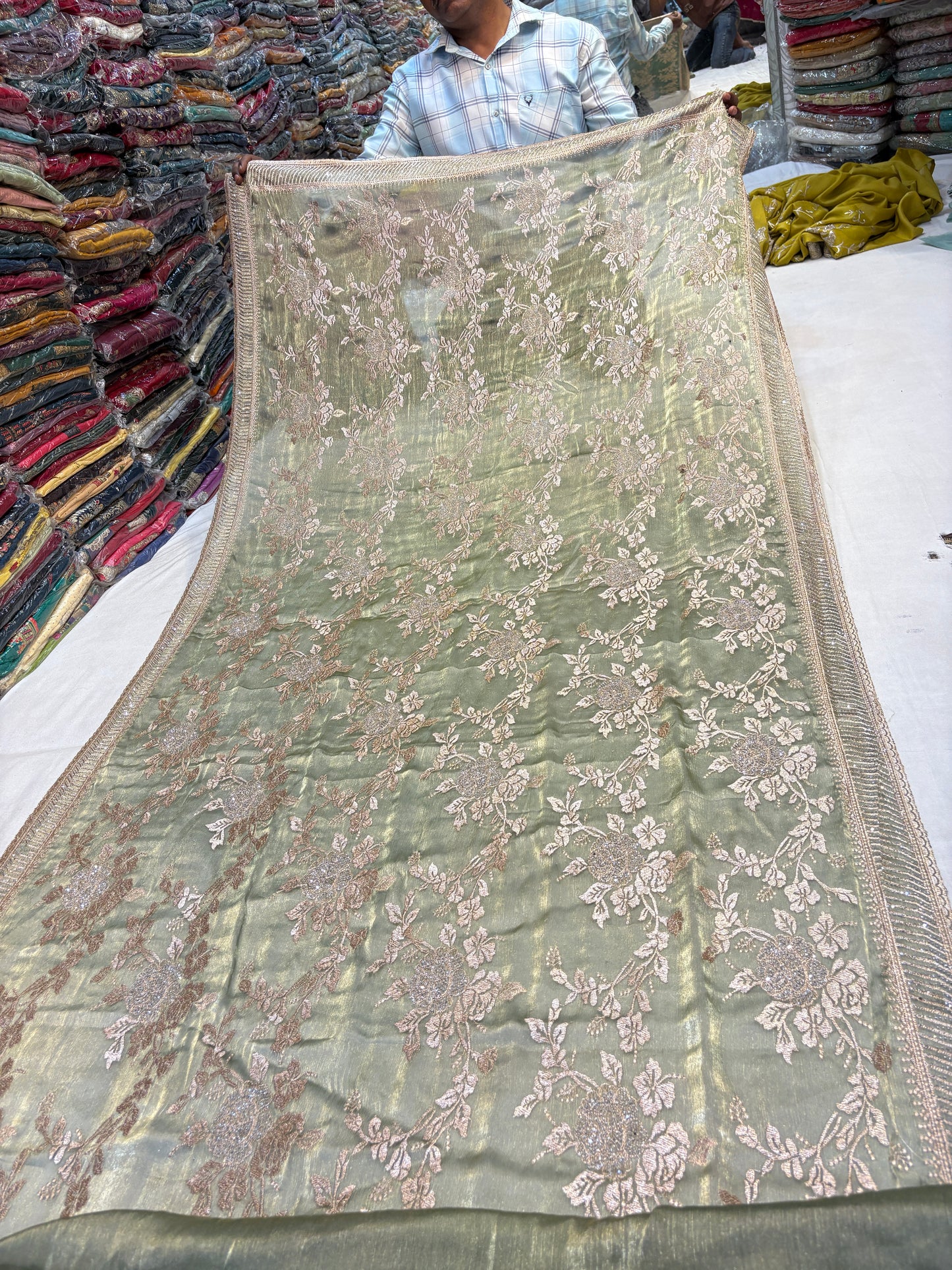 Lavishing green saree