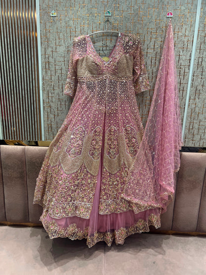 Blue Green Long Farshi Garara Indo Western Dress