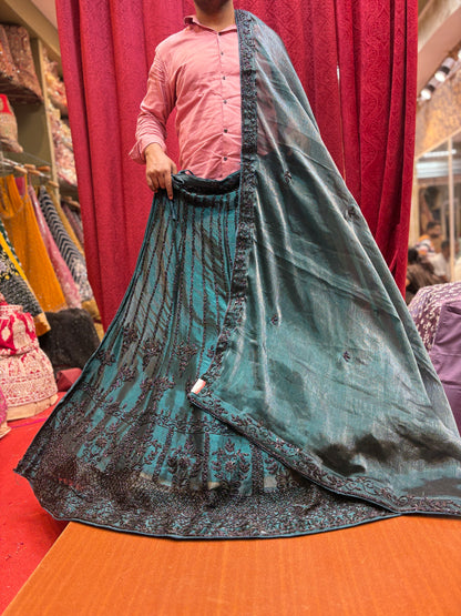 Majestic dark green Lehenga