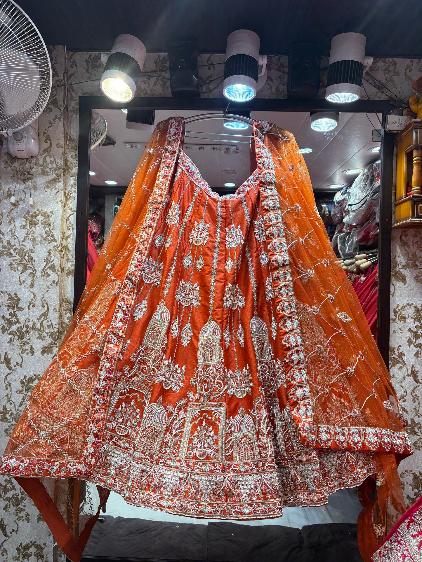 Pretty orange Crop Top Lehenga