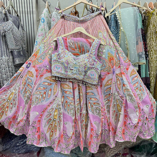 Pink PDP Crop Top Lehenga