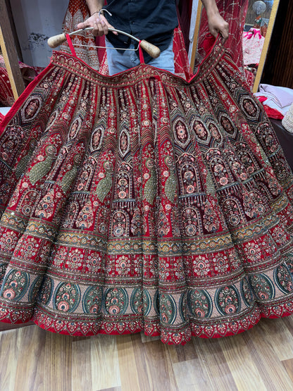 Red Ball Bridal Lehenga