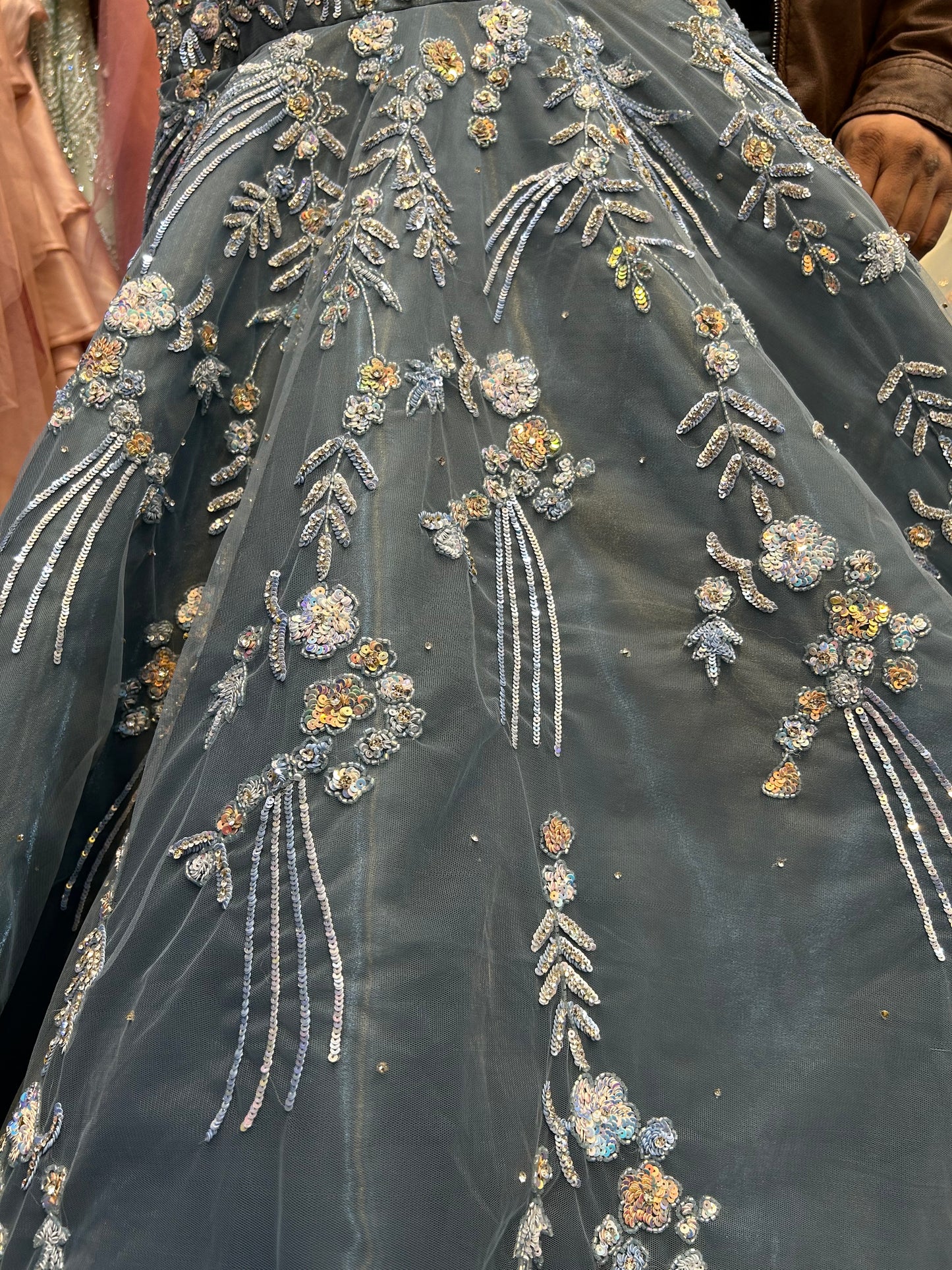 Majestic grey blue gown