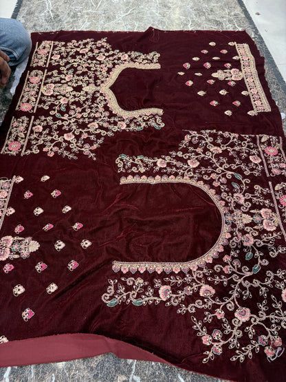 Beautiful Maroon ball bridal Lehenga