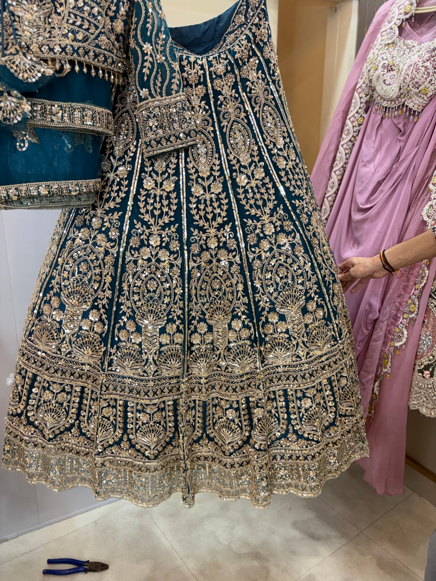 Fabulous blue Crop top Lehenga