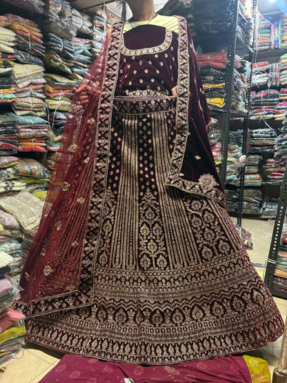 Amazing maroon Bridal Lehenga