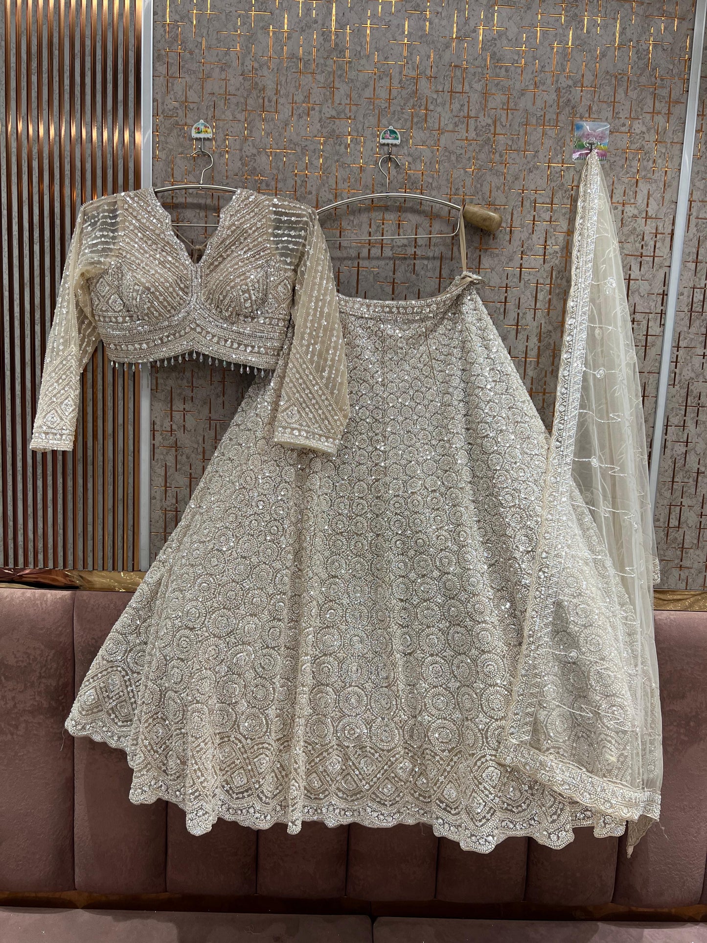 White Crop Top Lehenga