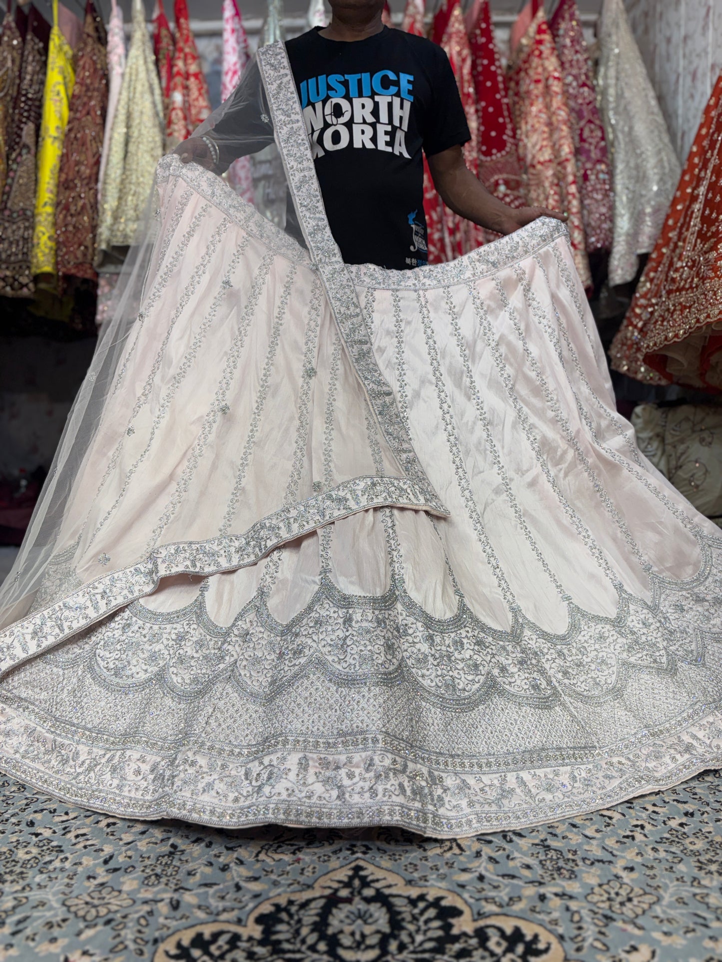 Engaging white Lehenga
