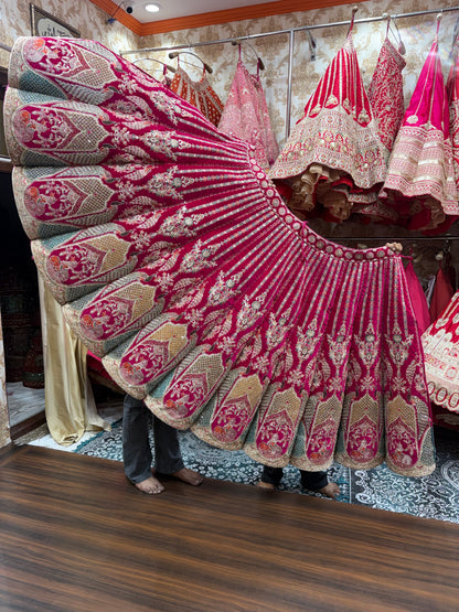 Maroon Peacock Ball Bridal Lehenga