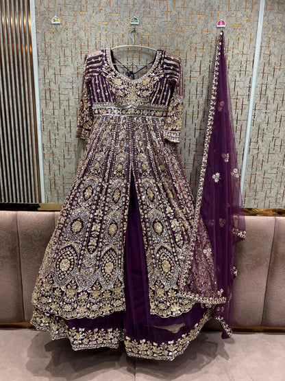 Orange Long Farshi Garara Indo Western Dress (Copy)