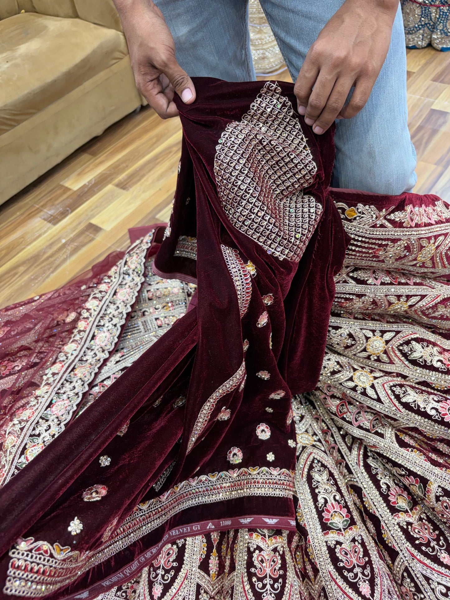 Maroon Ball Bridal Lehenga