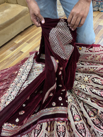 Maroon Ball Bridal Lehenga