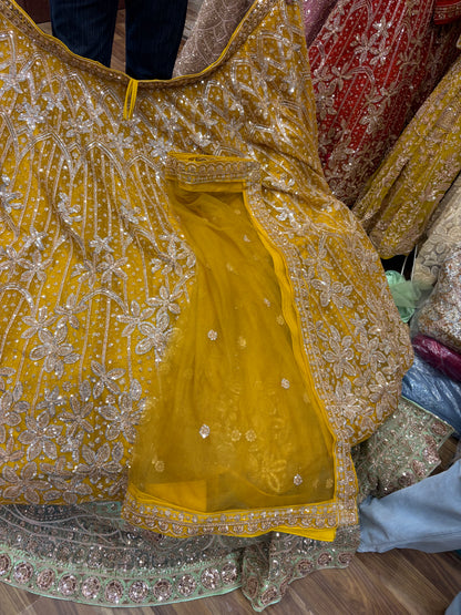 Yellow Haldi Mehendi Crop Top Lehenga (Copy)