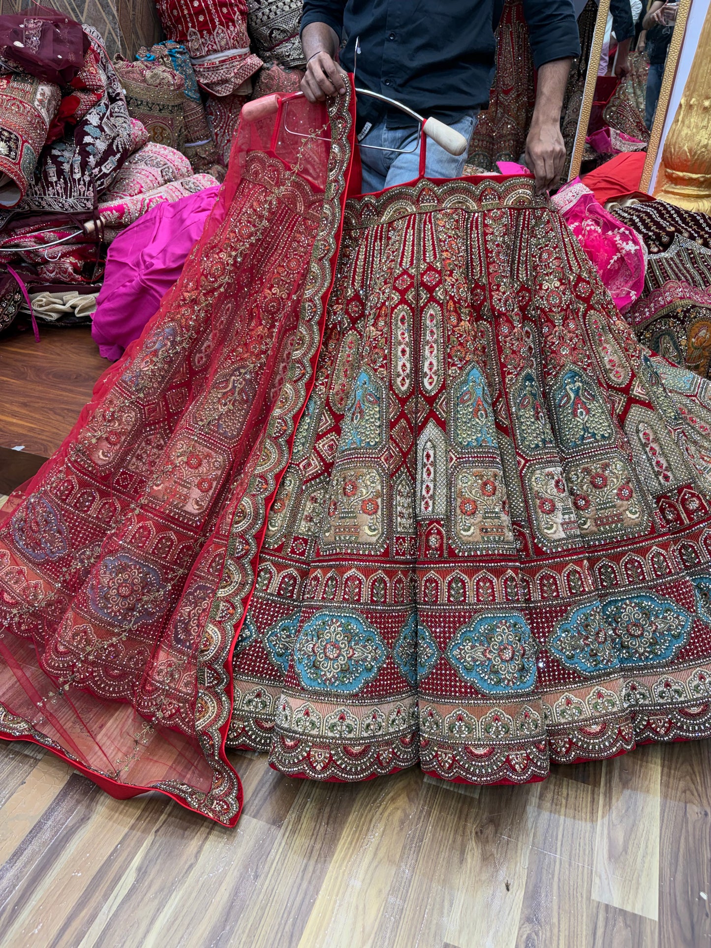 Maroon Ball Bridal Lehenga