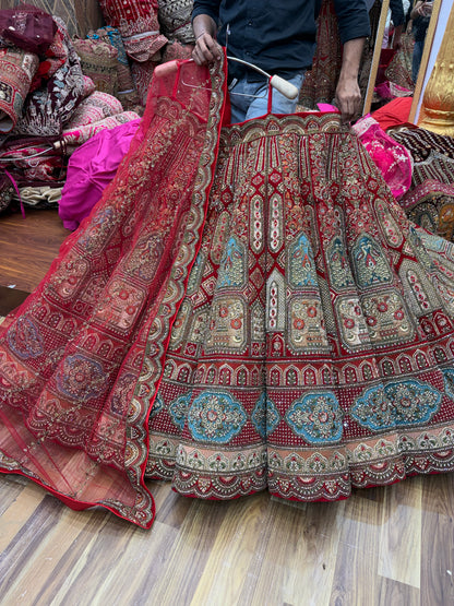 Maroon Ball Bridal Lehenga