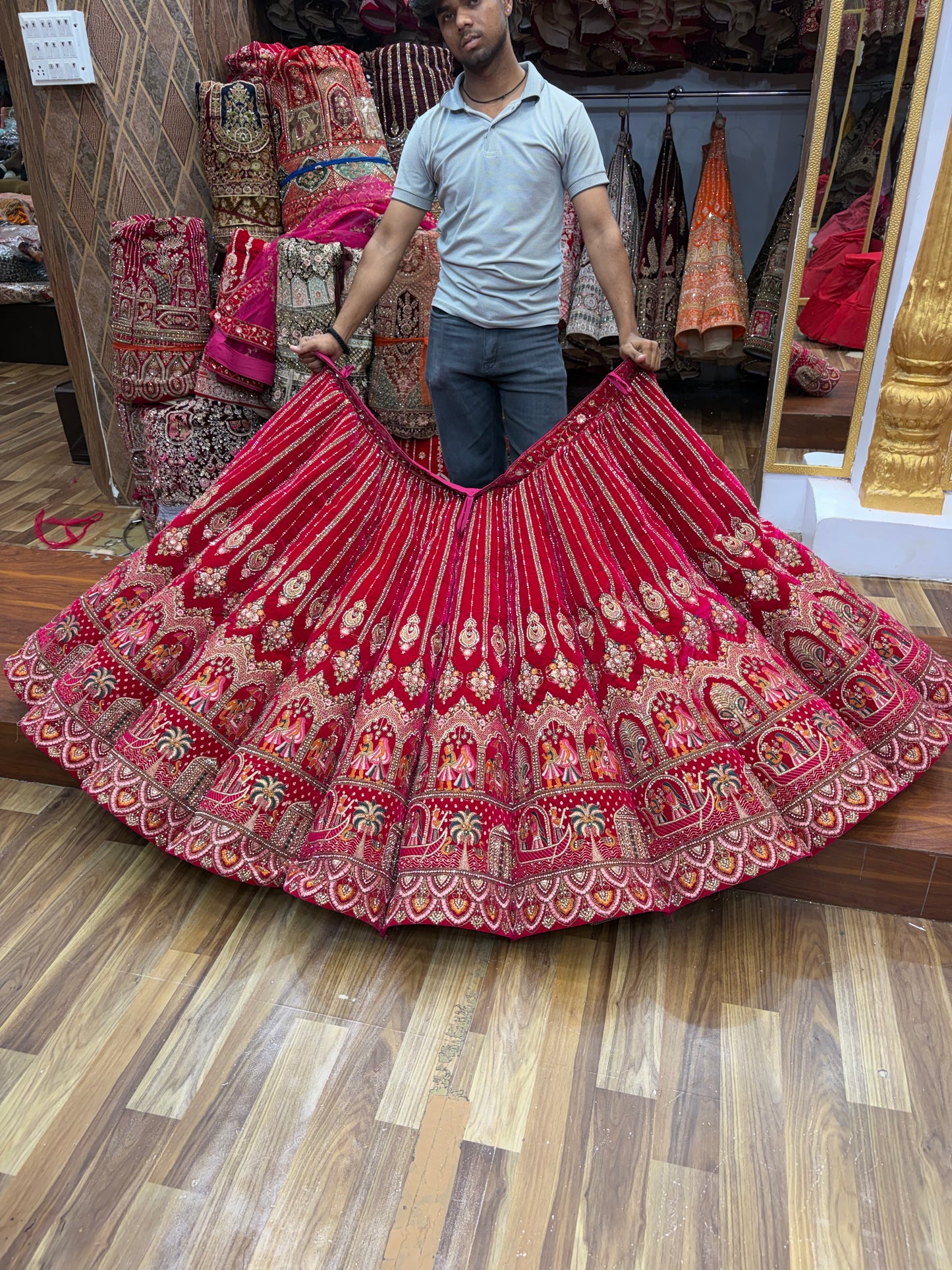 Rani Pink Ball Bridal Lehengaa
