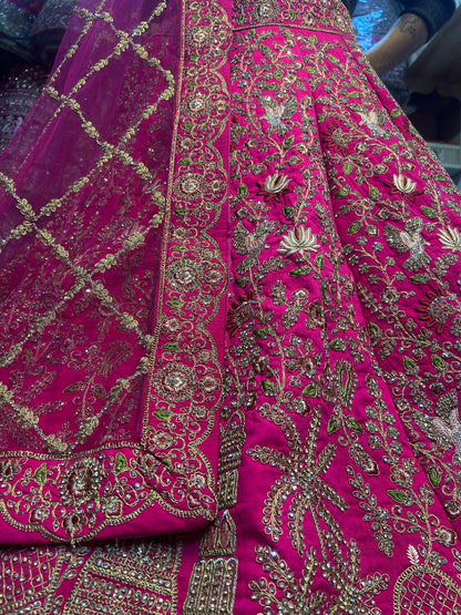 Gorgeous dark pink red bridal lehenga