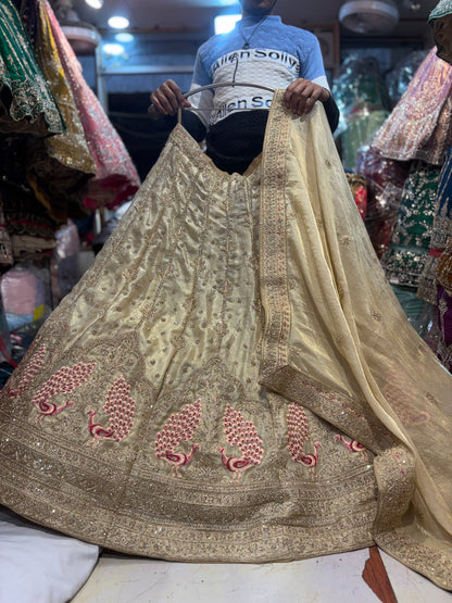 Fabulous Light golden peacock Lehenga