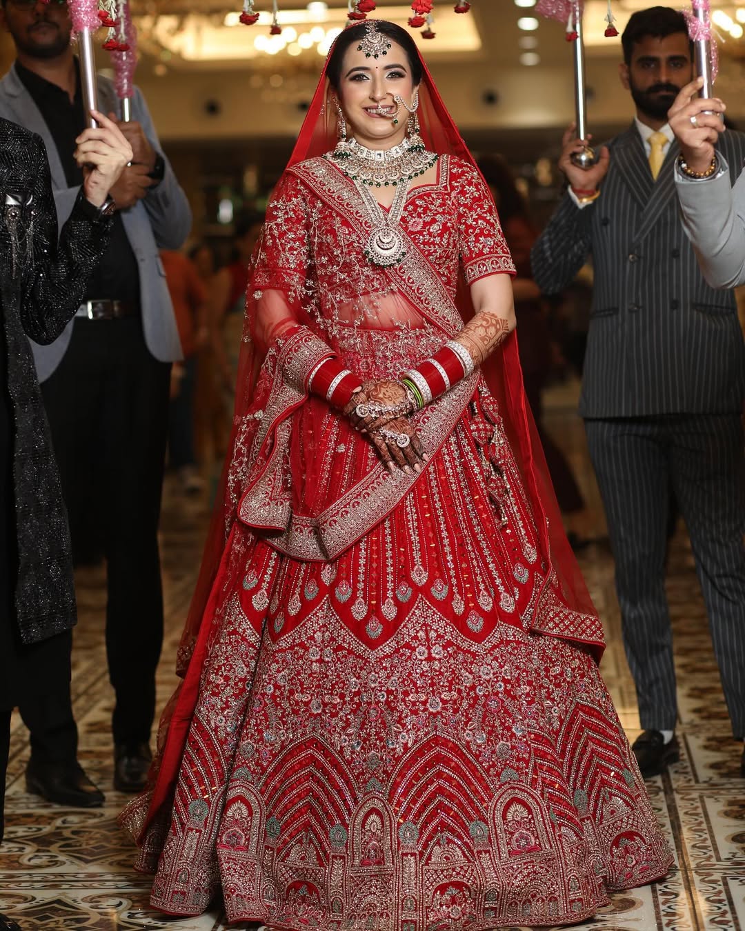 Khoobsurat jhumka red  Bridal lehenga Happy Customer