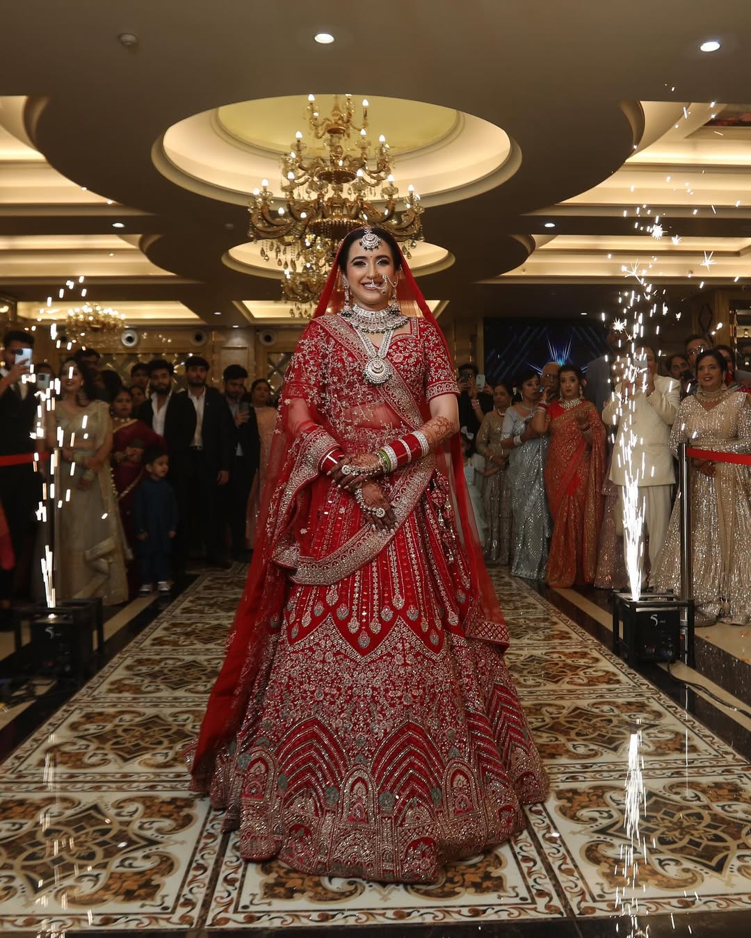 Khoobsurat jhumka red  Bridal lehenga Happy Customer