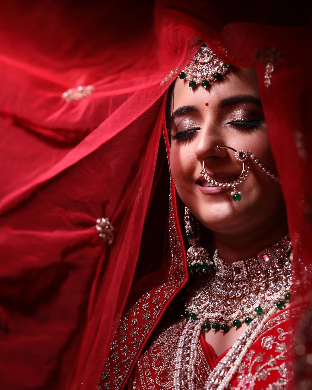 Khoobsurat jhumka red  Bridal lehenga Happy Customer