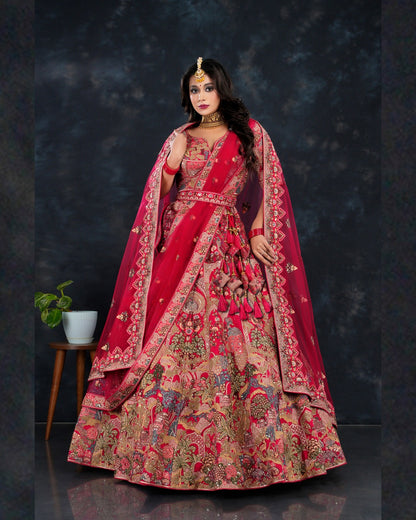 Royal red Bridal Lehenga Happy Customer