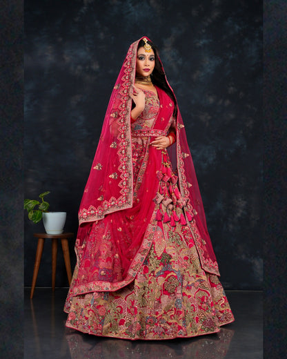 Royal red Bridal Lehenga Happy Customer