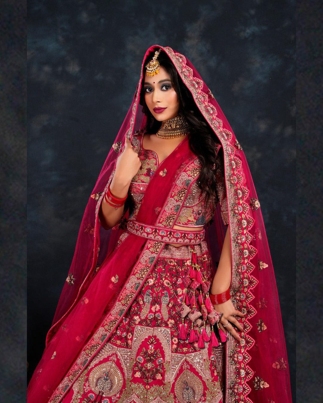 Royal red Bridal Lehenga Happy Customer