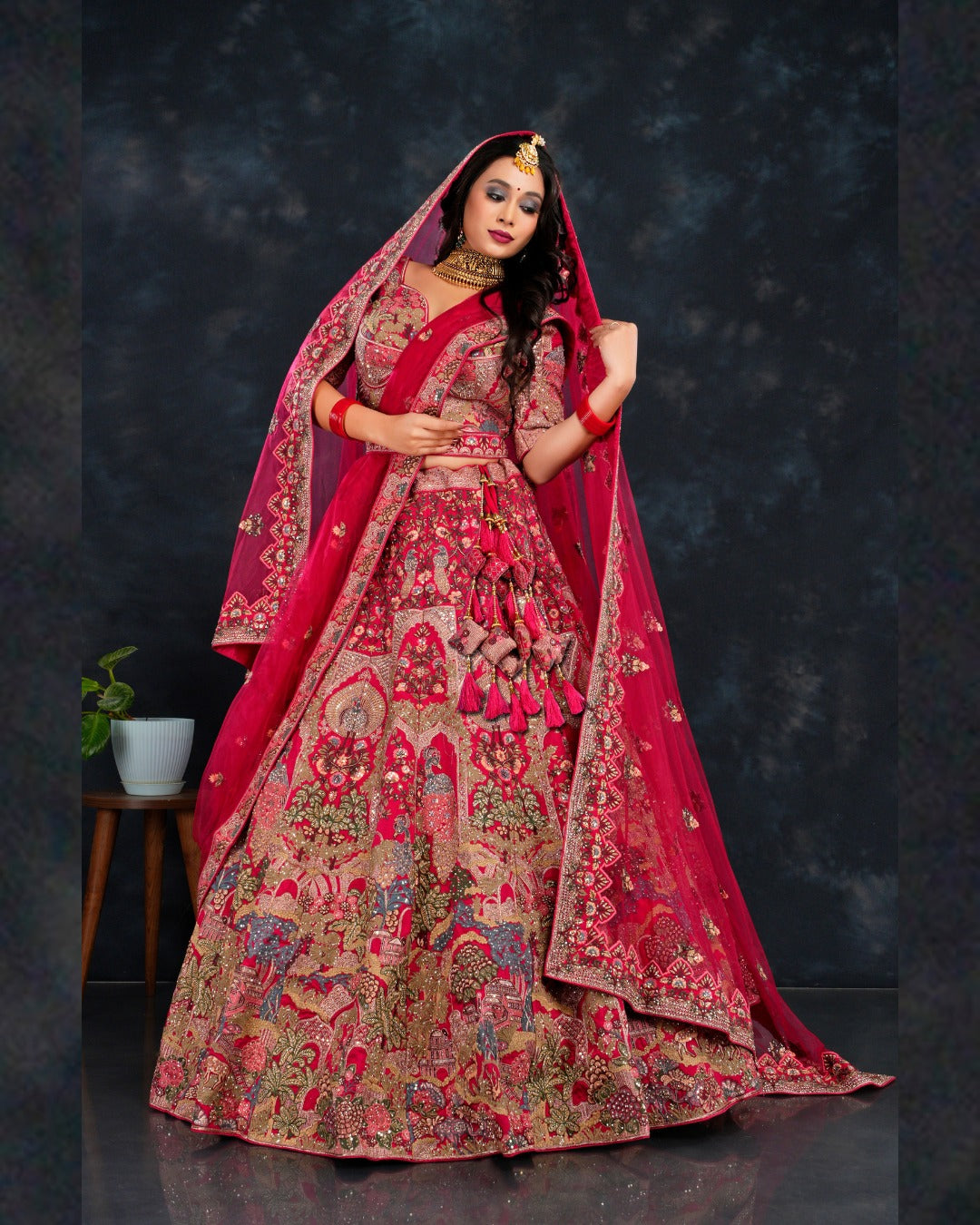 Royal red Bridal Lehenga Happy Customer