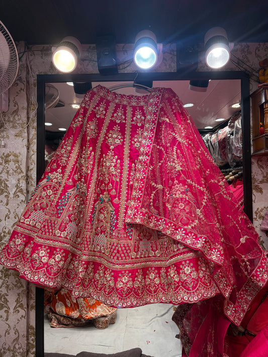 Rani pink peacock Bridal Lehenga