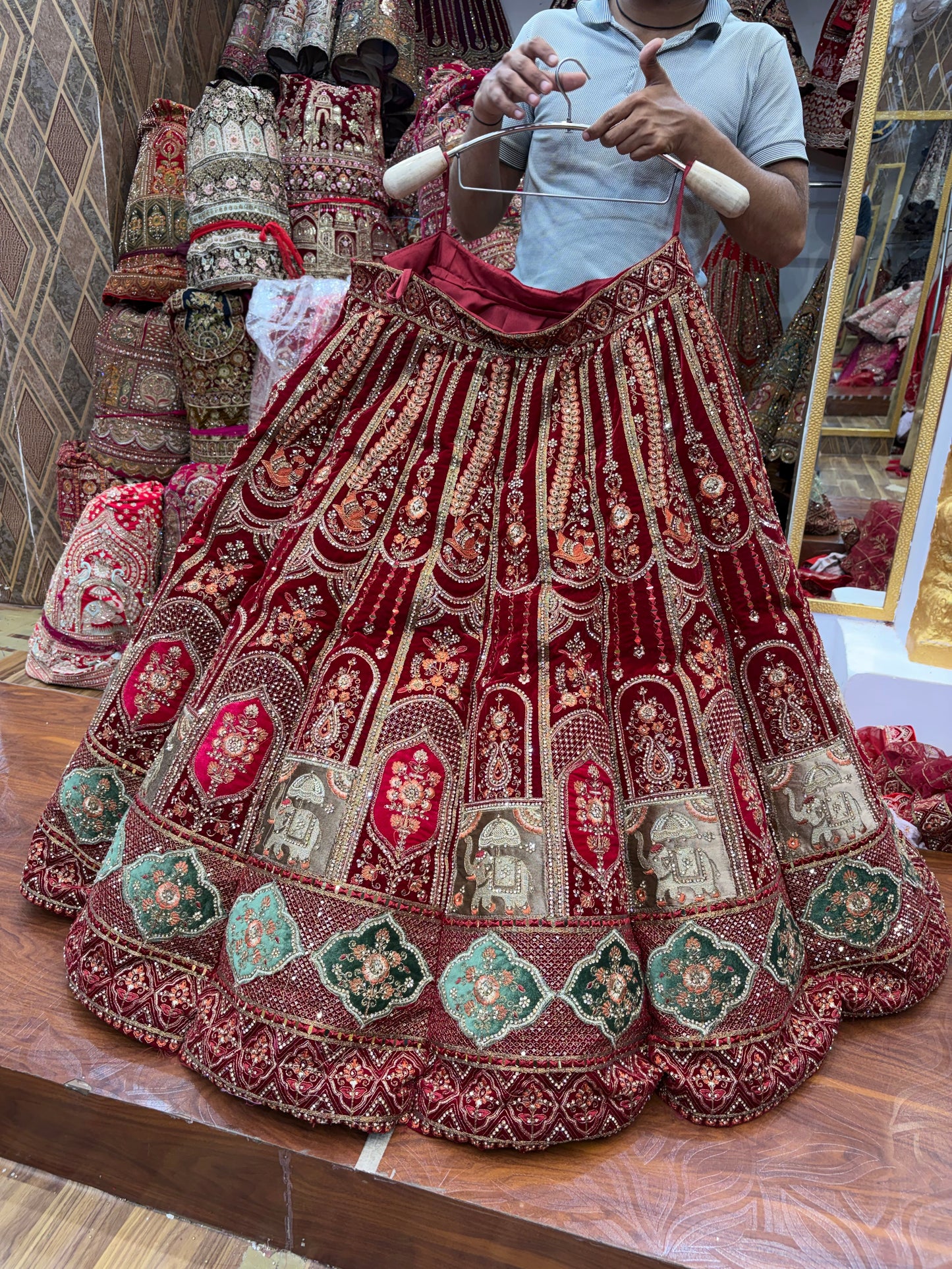 Maroon Ball Bridal Lehenga