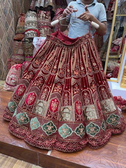 Maroon Ball Bridal Lehenga