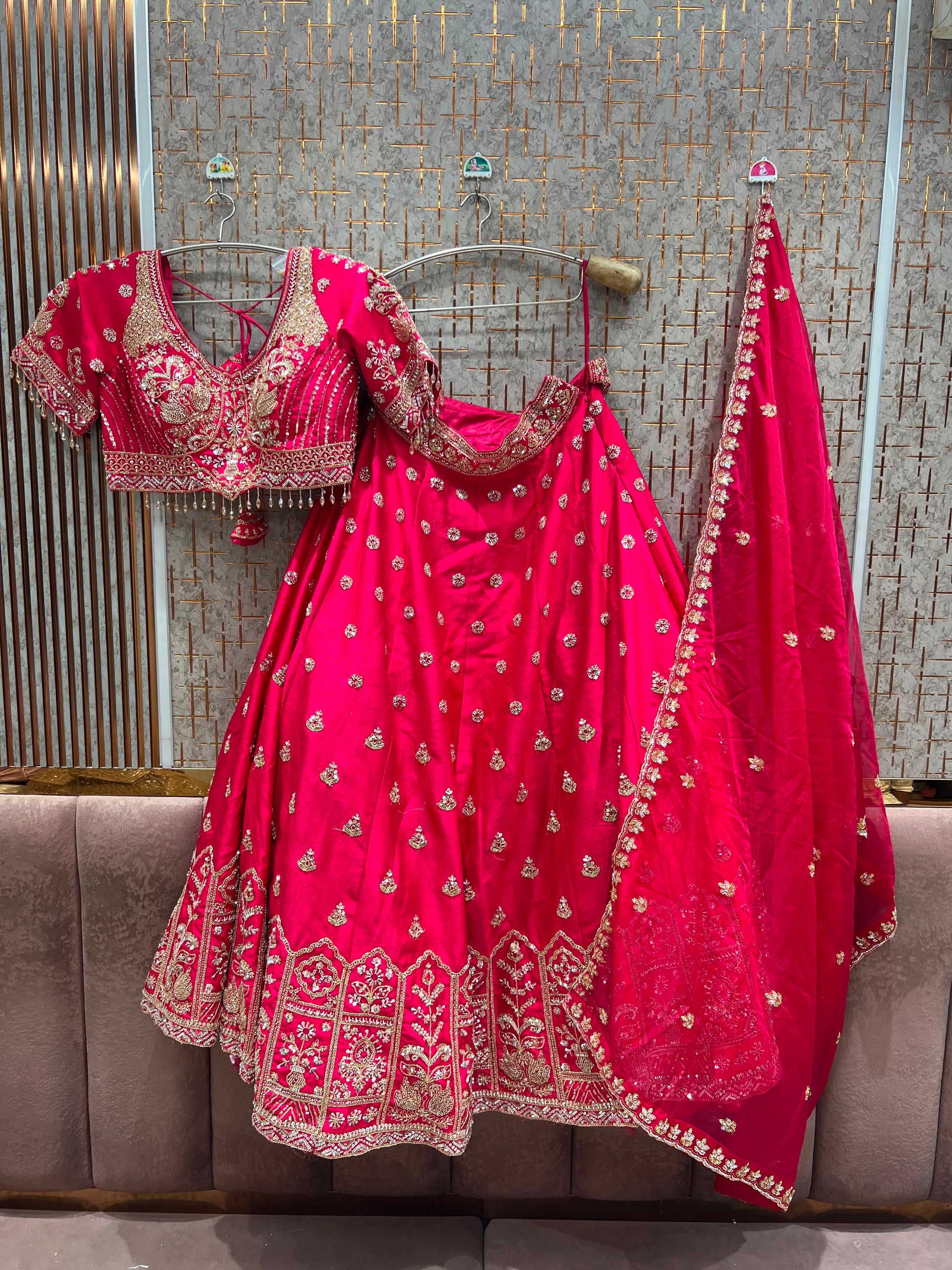 White Crop Top Lehenga - Shopping World