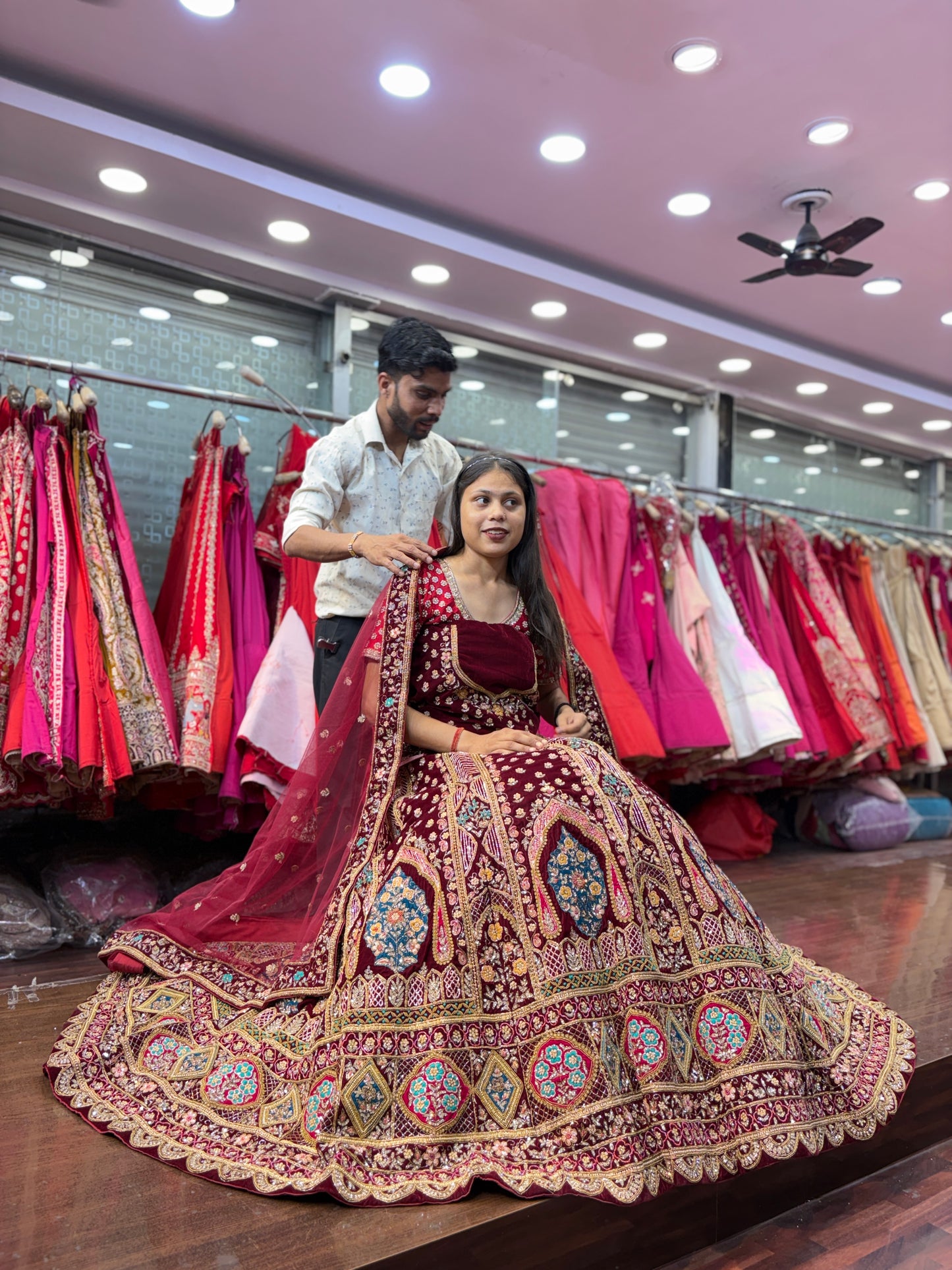 Stunning maroon bridal Lehenga