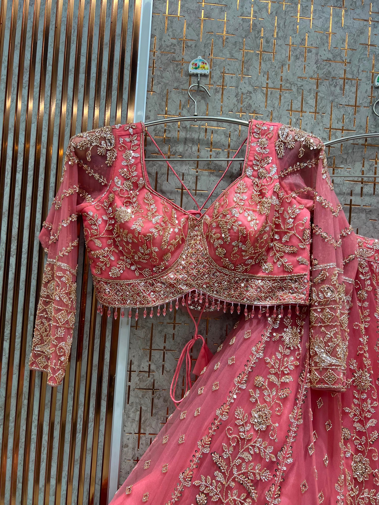 Sky Blue Crop Top Lehenga