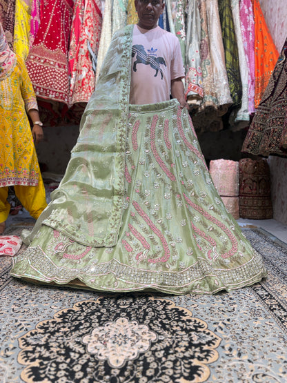 Beautiful green handwork Lehenga