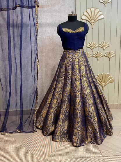 Pink crop top lehenga
