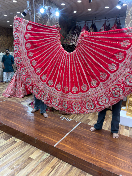 Heavy Rani Pink Bridal Lehenga