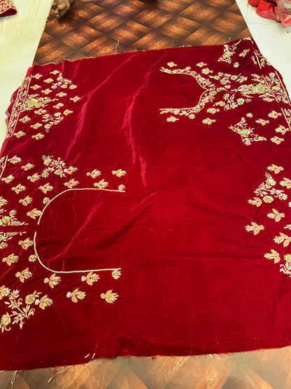 Something different maroon pure handwork zardozi dabka lehenga