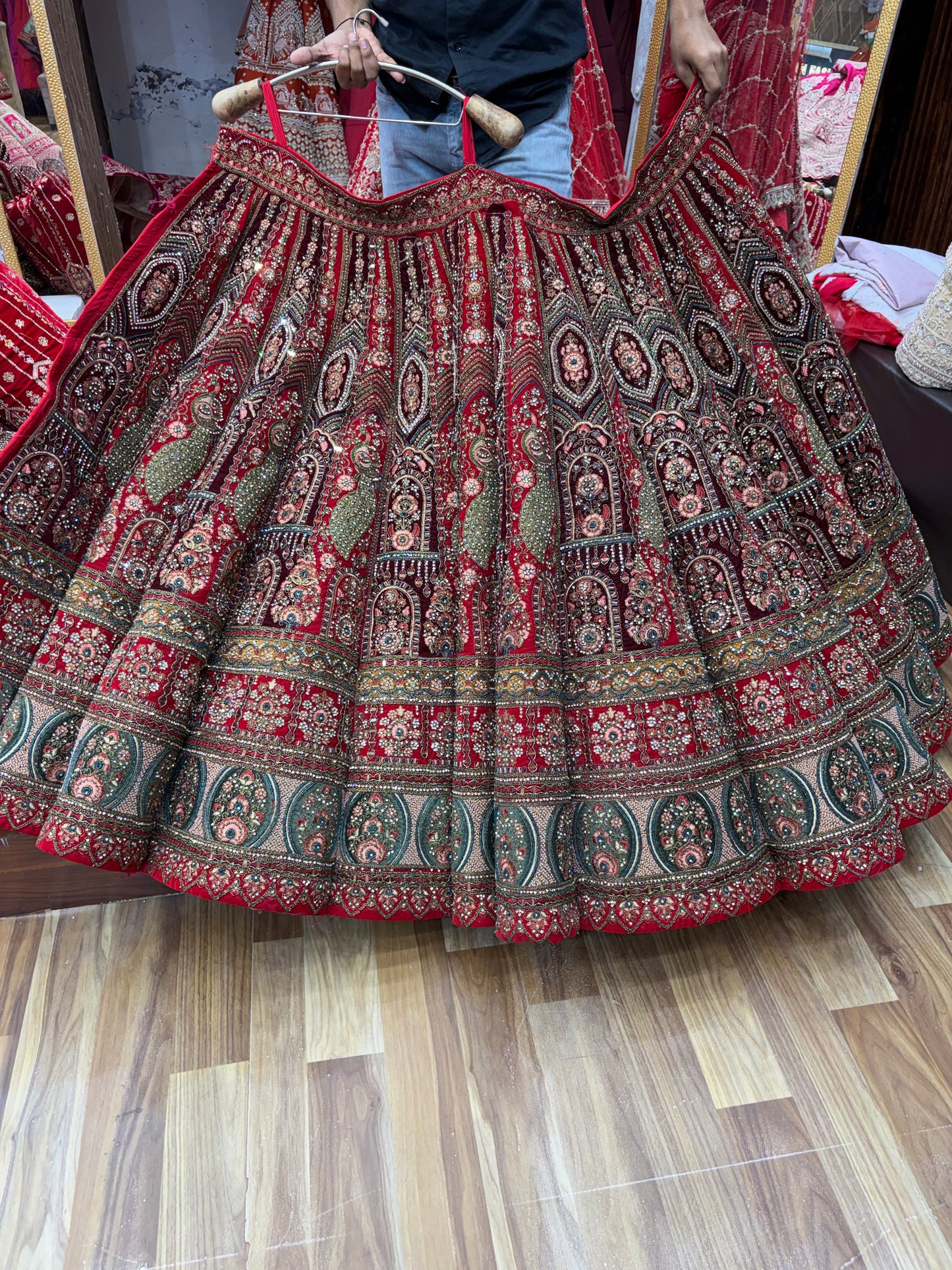 Red Ball Bridal Lehenga