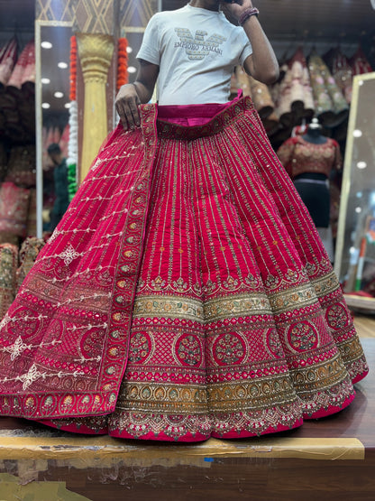 Glamorous Rani pink Ball bridal Lehenga