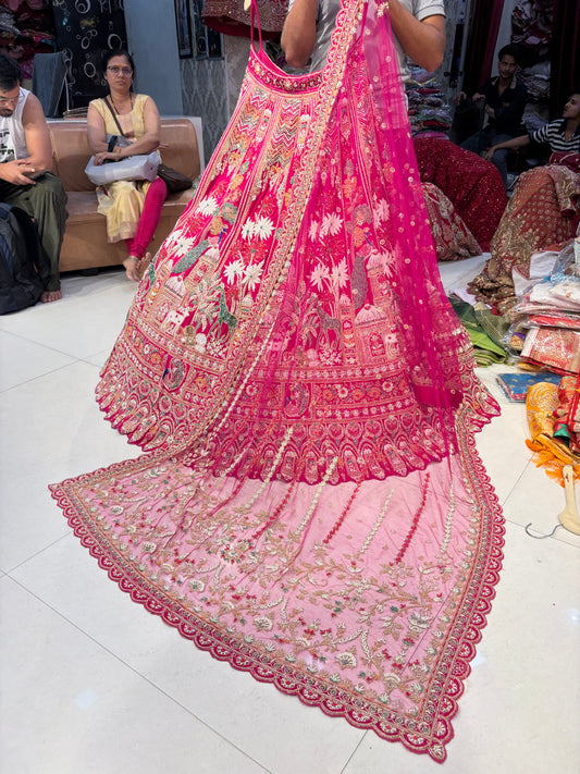 Rani Pink Peacock Bridal Lehenga