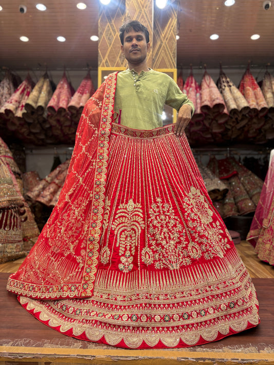 Stunning Rani pink bridal Lehenga