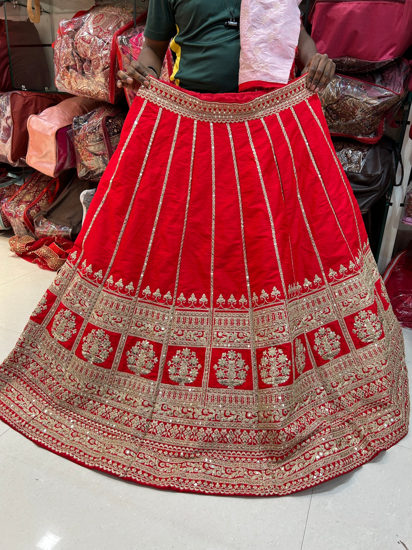 Majestic Red bridal lehenga Happy Customer