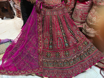 Tremendous Rani pink bridal Lehenga