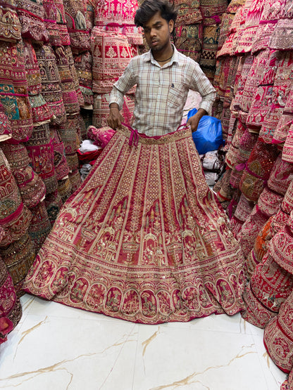 Pink orange Bridal Lehenga